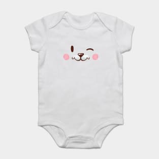Cute Watercolor bunny Face Baby Bodysuit